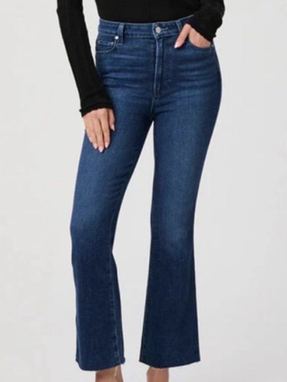 🌟 PAIGE 🌟 RORY CROP FLARE STRETCH JEANS DARK WASH SZ 28